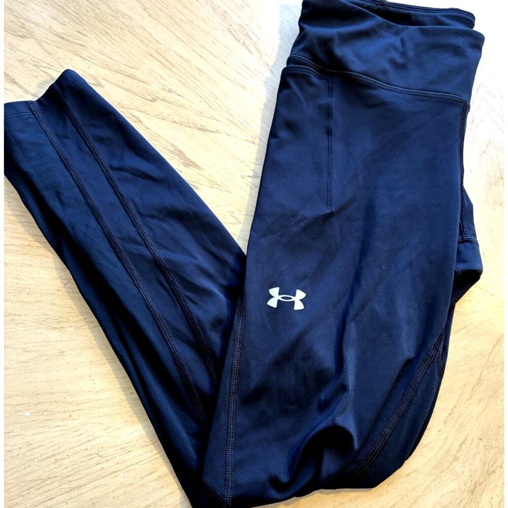 Under Armour HeatGear Women Leggings M Black Compression Yoga Pants W/ Pockets M
